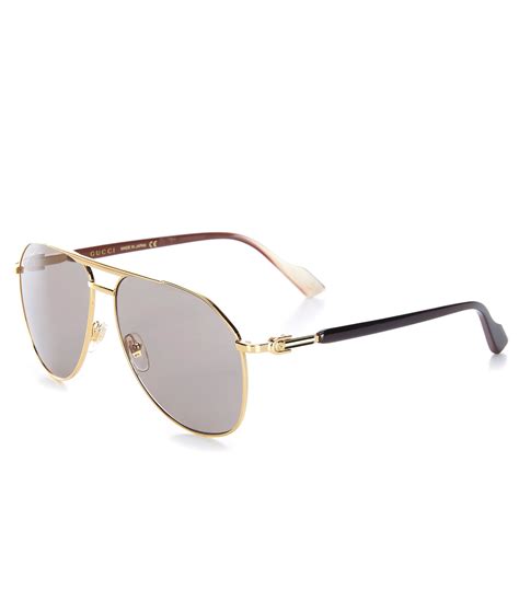 metal gucci sunglasses|Gucci 59mm aviator sunglasses.